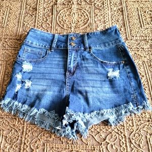 Distressed High Rise Shorts | Size Med | NWOT